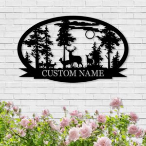Personalized Deer Metal Cabin Sign Custom Metal Sign Personalized Camping Signs