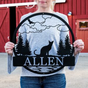 Custom Cat Decor Metal Cat Sign Cat Lovers Wall Art Indoor Outdoor Home Decor Cat Name Sign