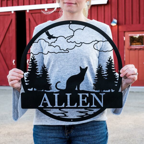 Custom Cat Decor Metal Cat Sign Cat Lovers Wall Art Indoor Outdoor Home Decor Cat Name Sign